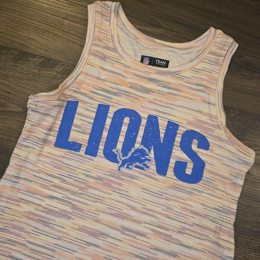 NFL Detroit Lions Womens XS Sleeveless Sleep Tank Top Football NWOT Blue Silver
